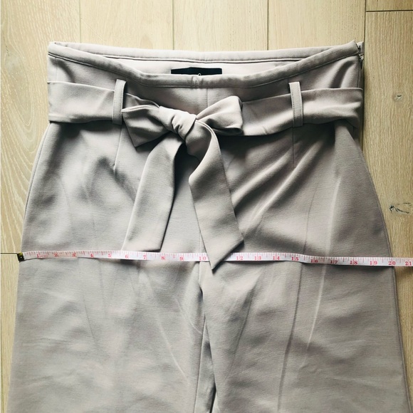 Sandra Angelozzi Light Beige Tie Waist Wide Leg Pants - Picture 4 of 11